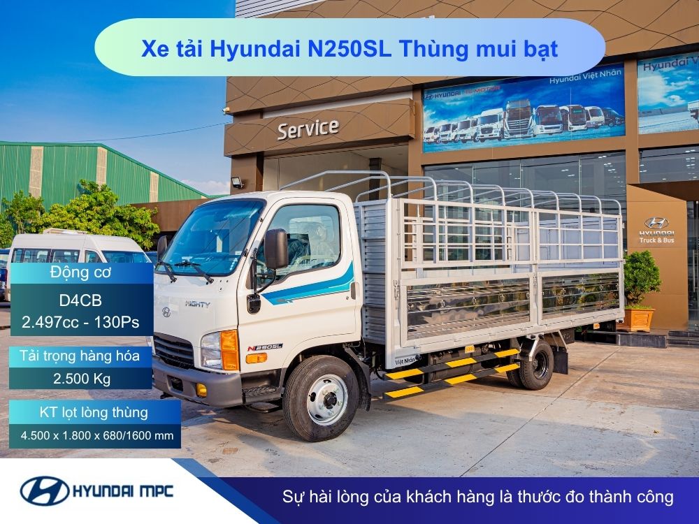 Giá xe tải Hyundai Mighty N250SL 2 tấn và 2.5 tấn